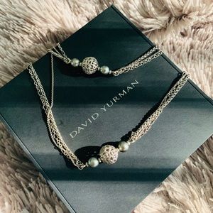 David Yurman Diamond Tahitian Pearl Necklace